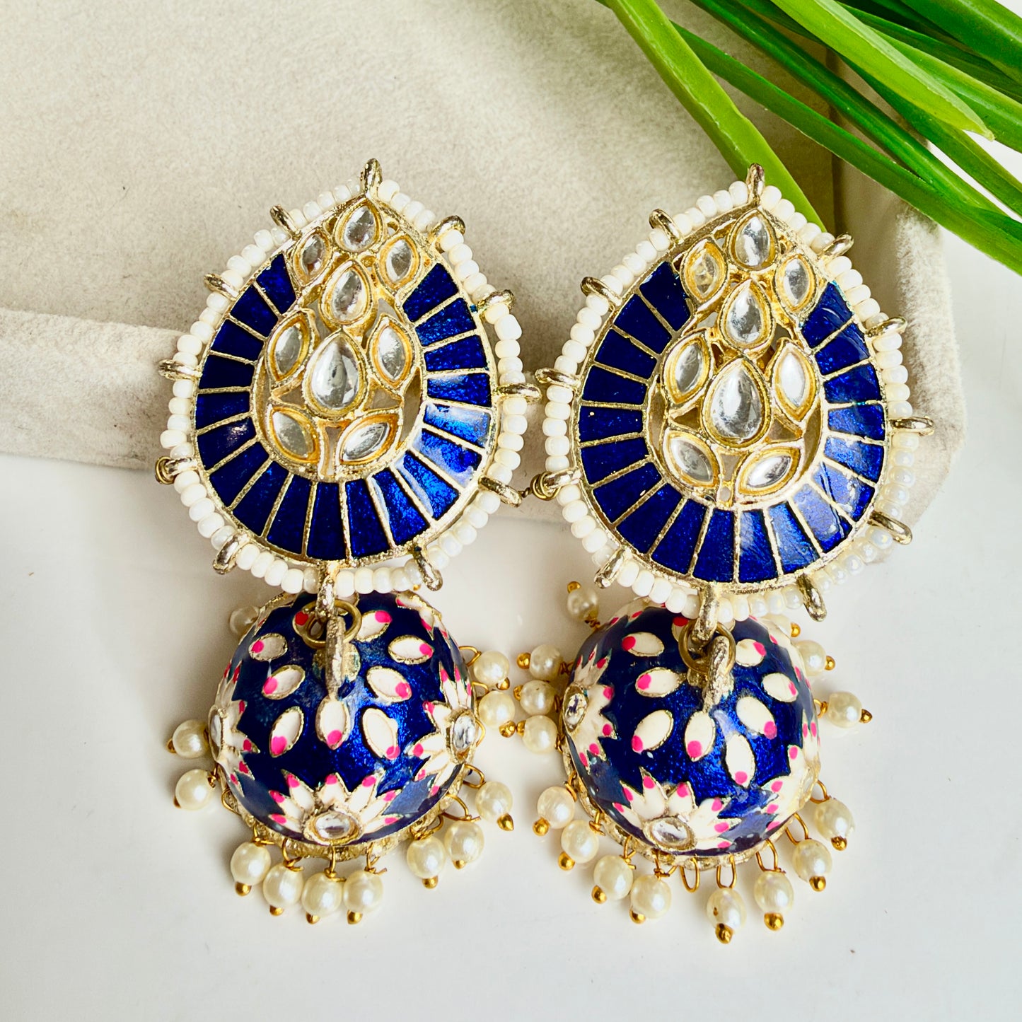 Sunshine Jhumka (Navy Blue)