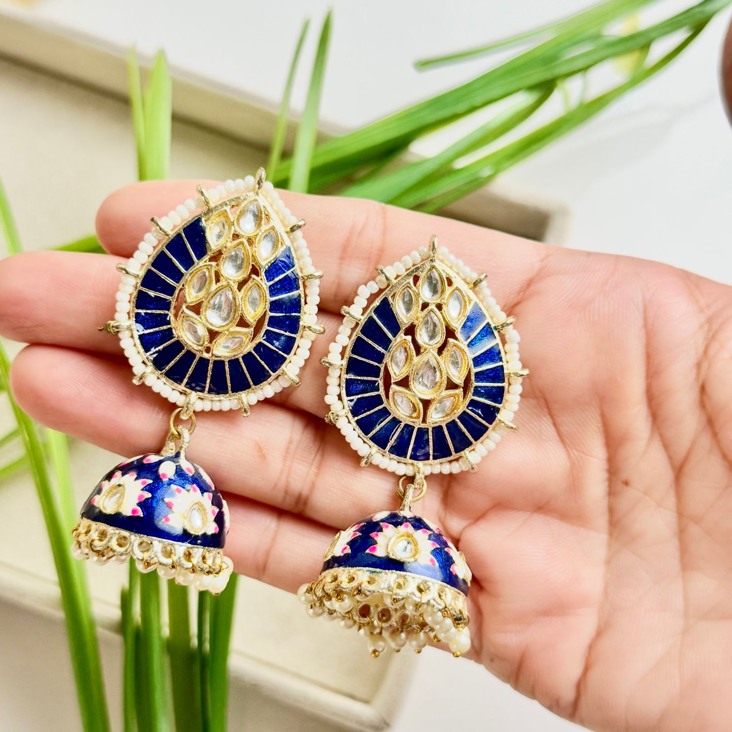 Sunshine Jhumka (Navy Blue)
