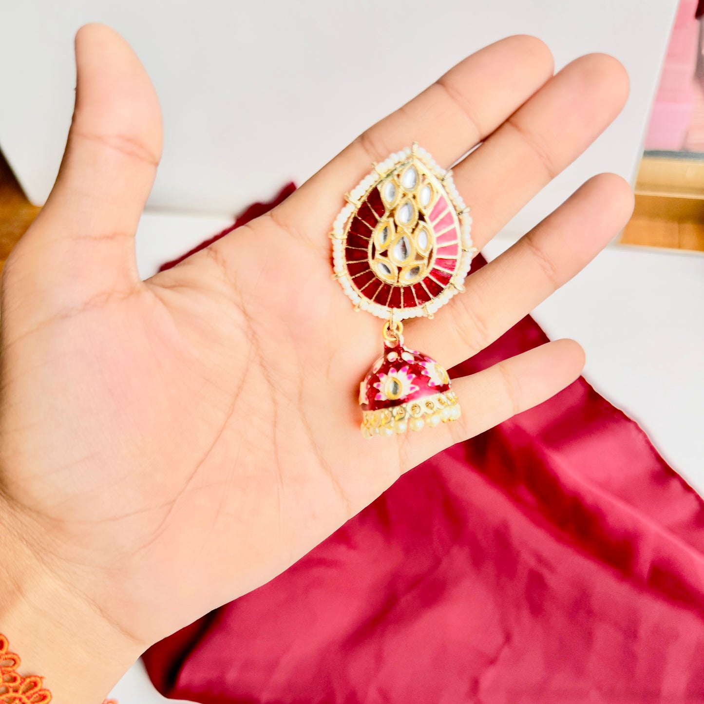 Sunshine Jhumka (Red)