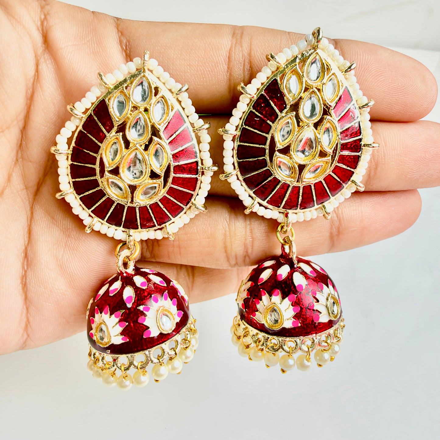 Sunshine Jhumka (Red)