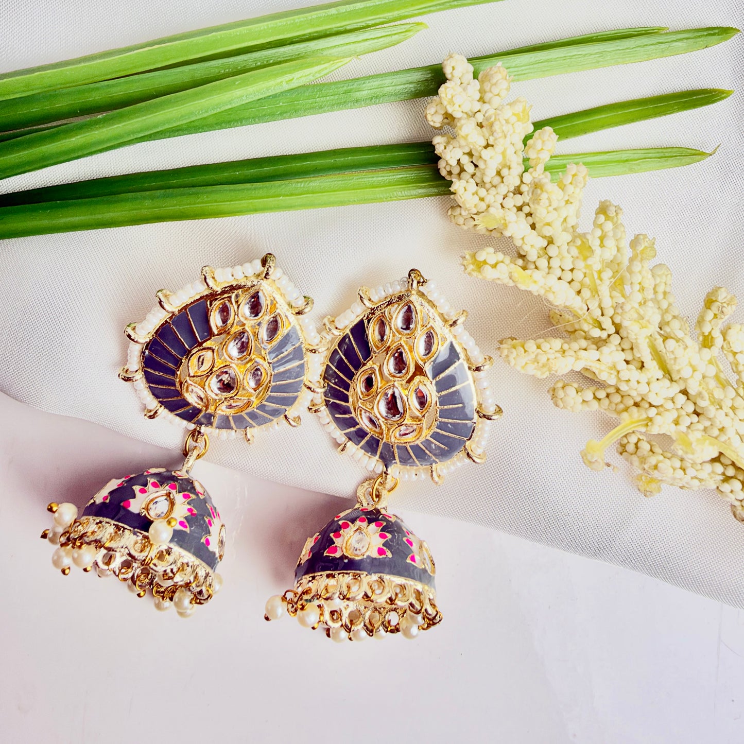 Sunshine Jhumka (Royal Blue)