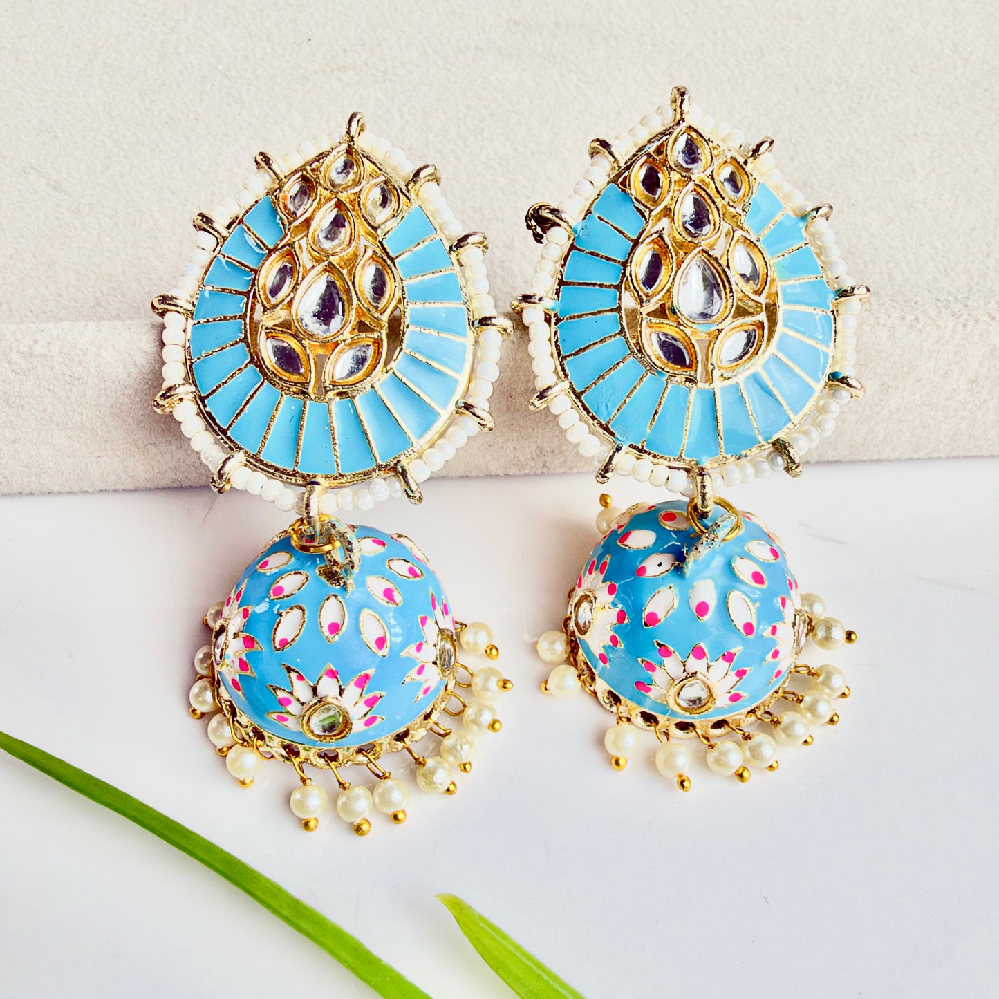 Sunshine Jhumka (Sky Blue)