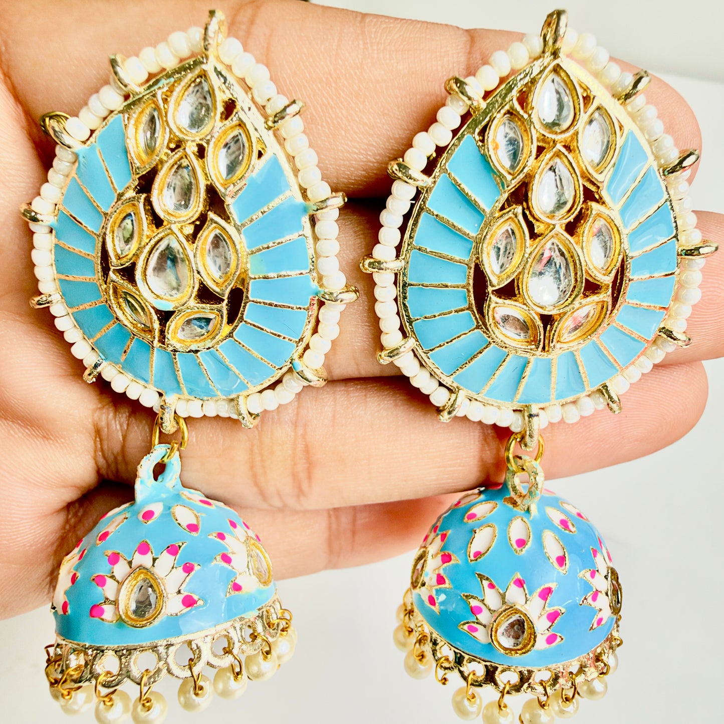 Sunshine Jhumka (Sky Blue)