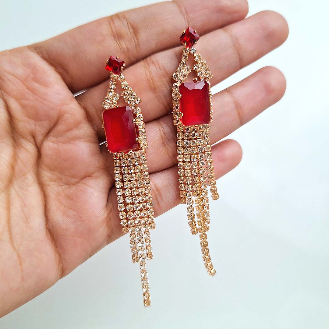 Velina Earrings (Red)