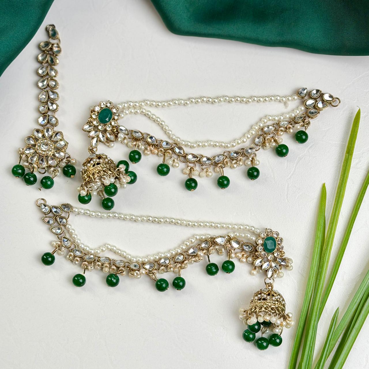Ayesha jhumka earrings (Green)