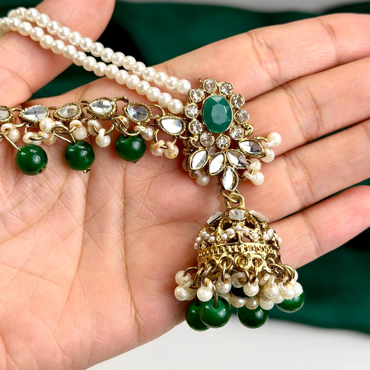 Ayesha jhumka earrings (Green)