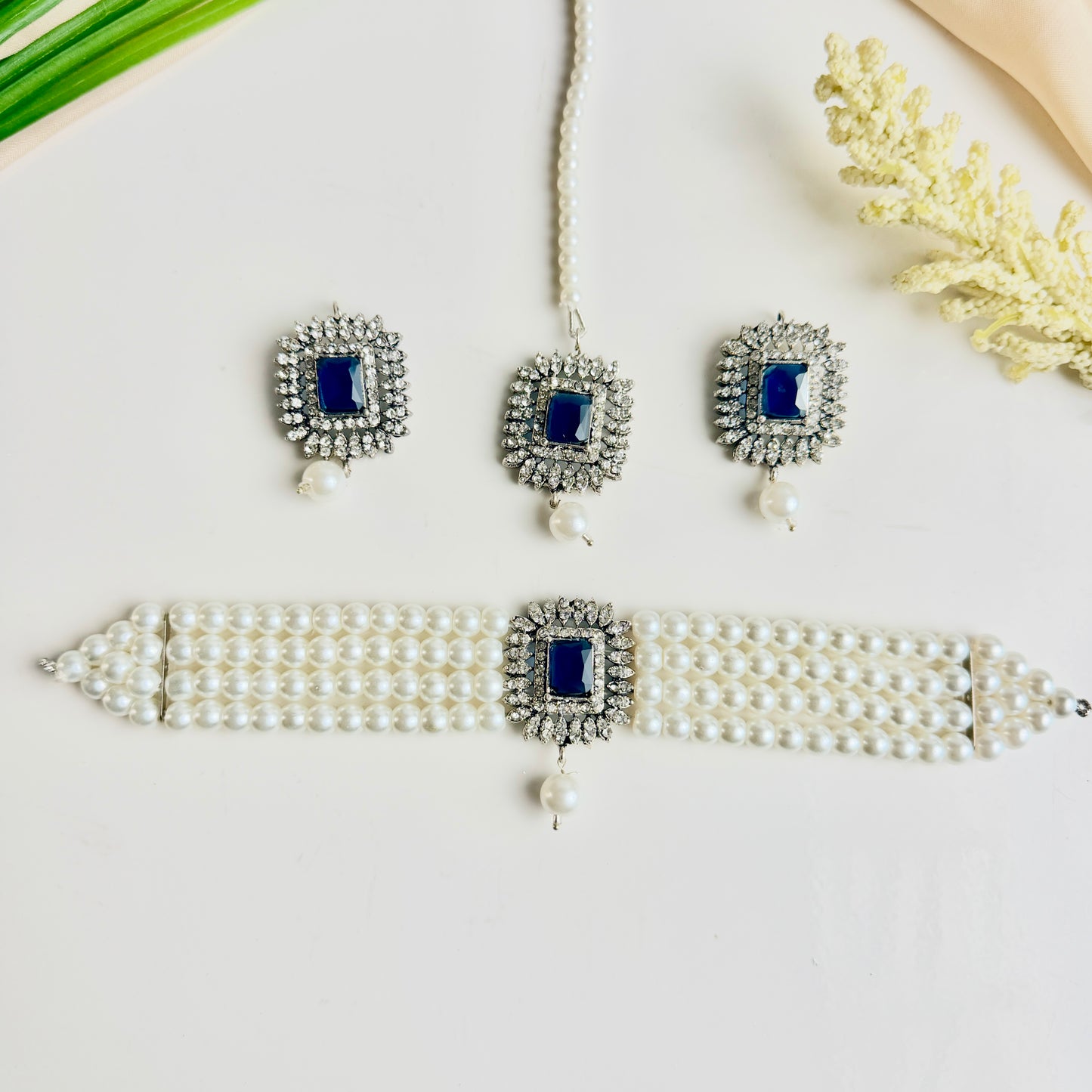 Zareen Silver Set (Blue)