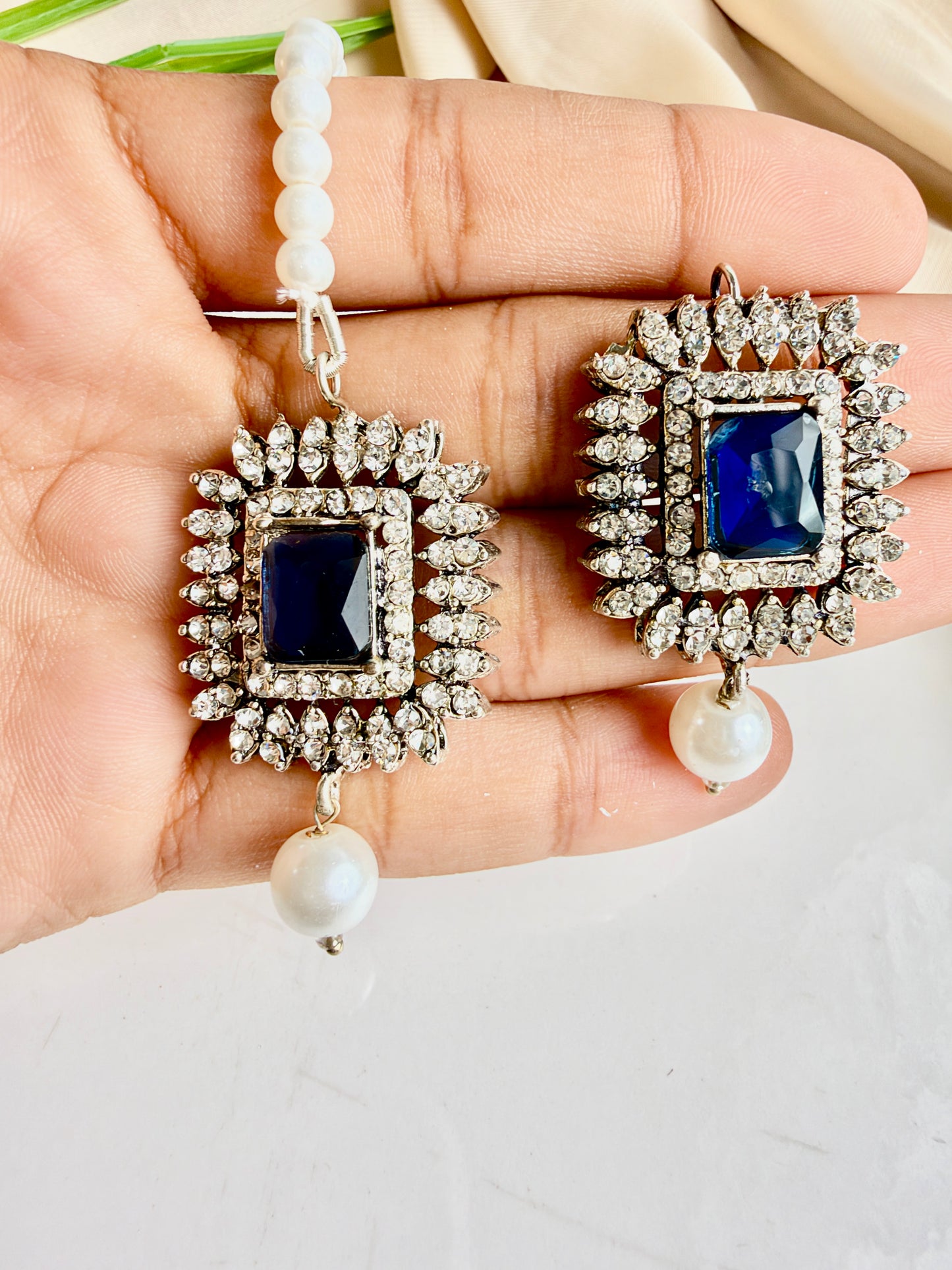 Zareen Silver Set (Blue)