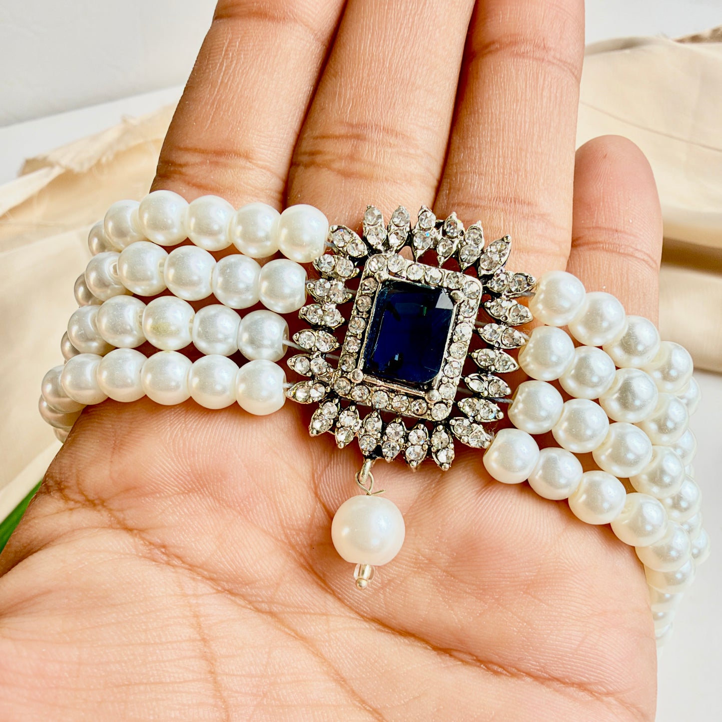 Zareen Silver Set (Blue)