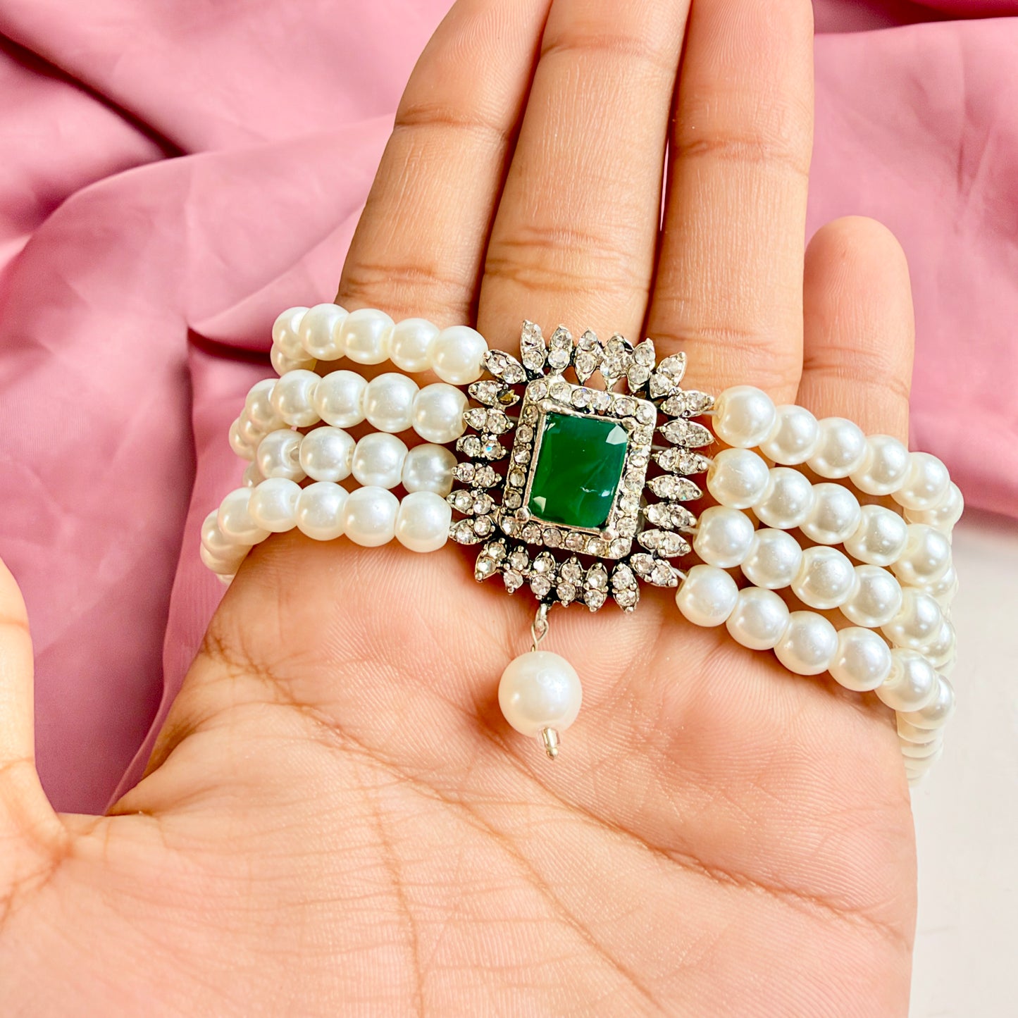 Zareen Silver Set (Green)