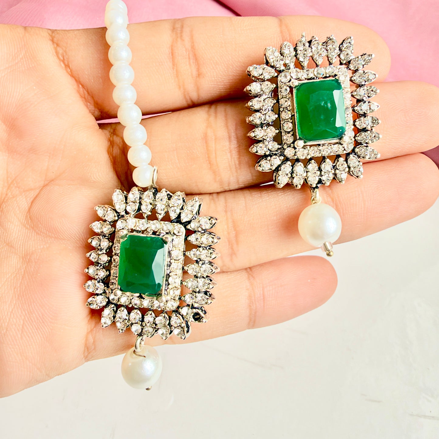 Zareen Silver Set (Green)