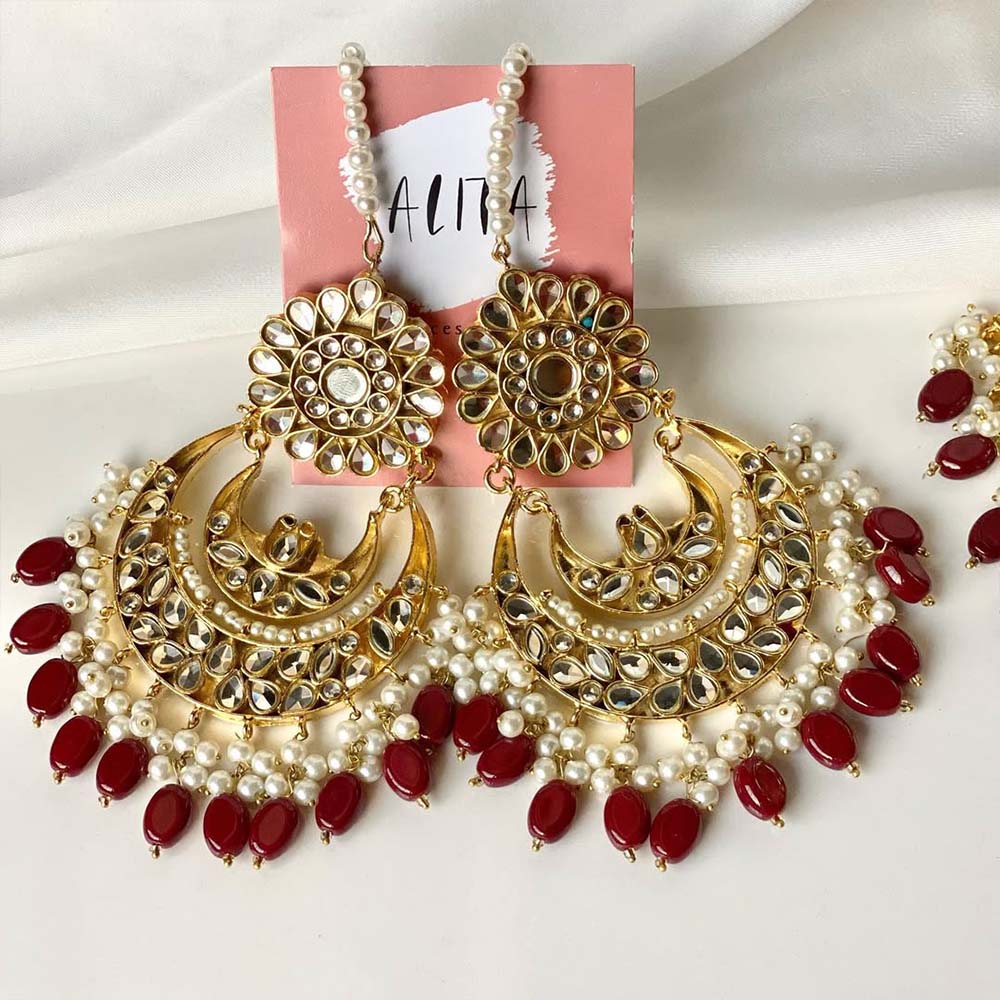 Aaniya Collar Set (Maroon)