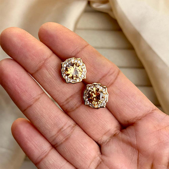 Asha Studs (Golden Champagne)