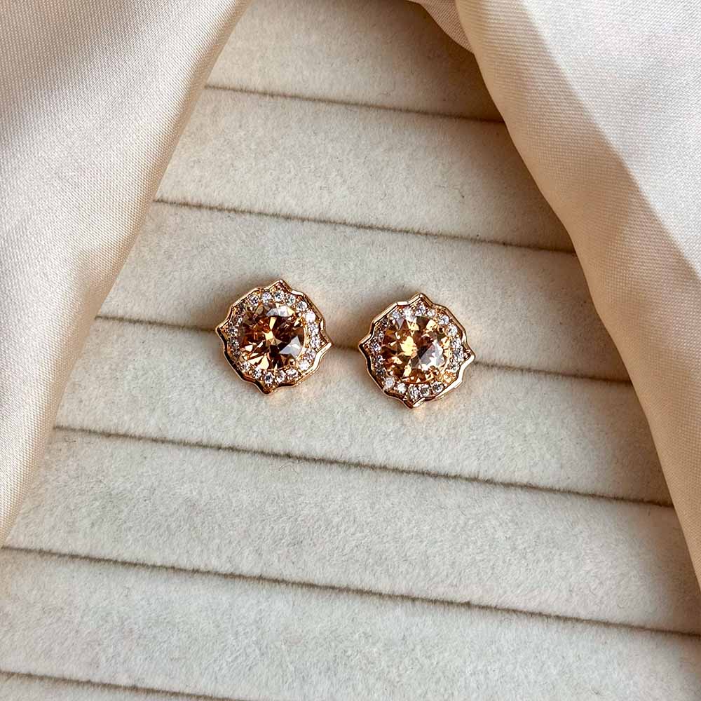 Asha Studs (Golden Champagne)