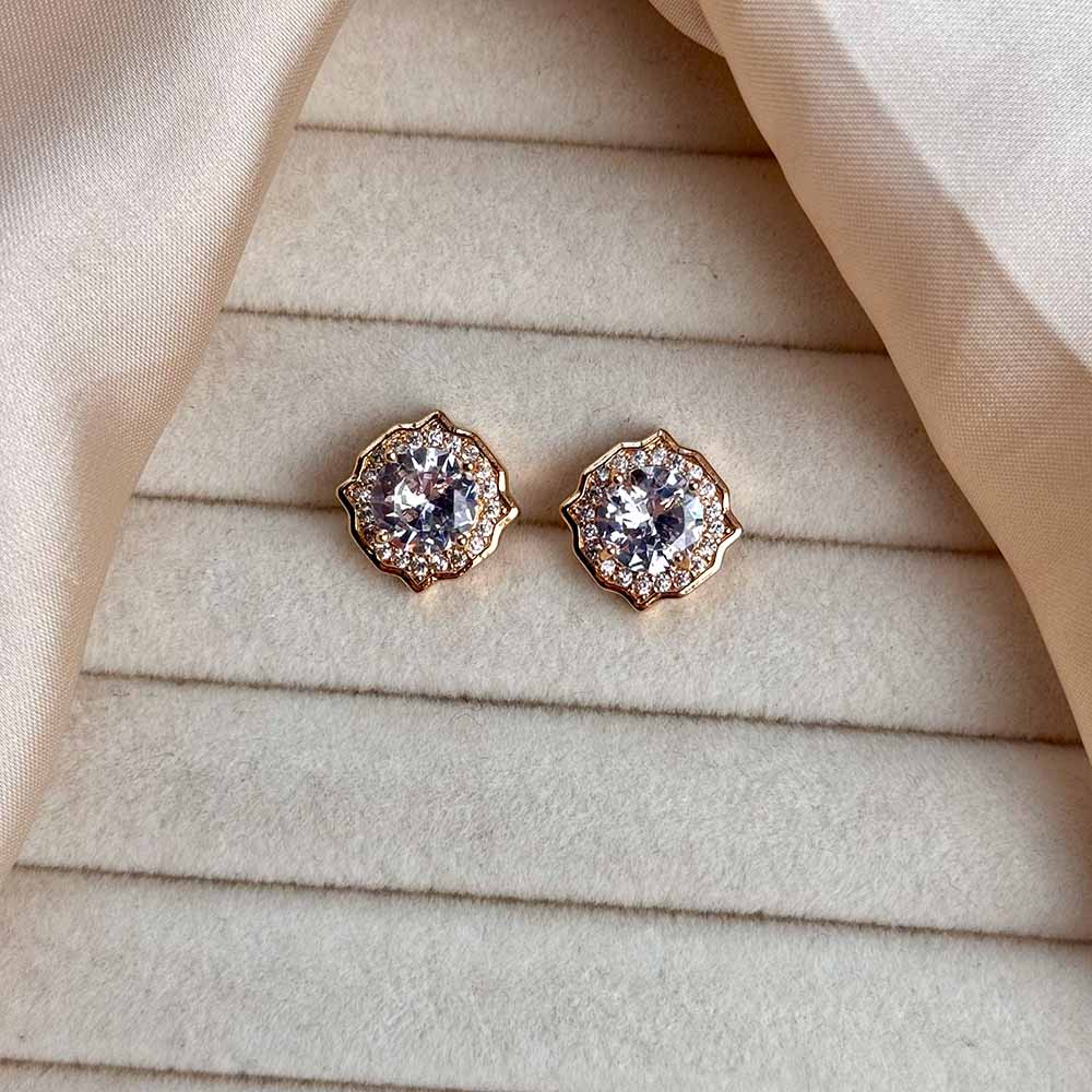 Asha Studs (Golden Crystal)