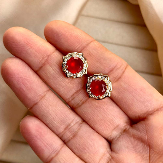 Asha Studs (Golden Maroon)