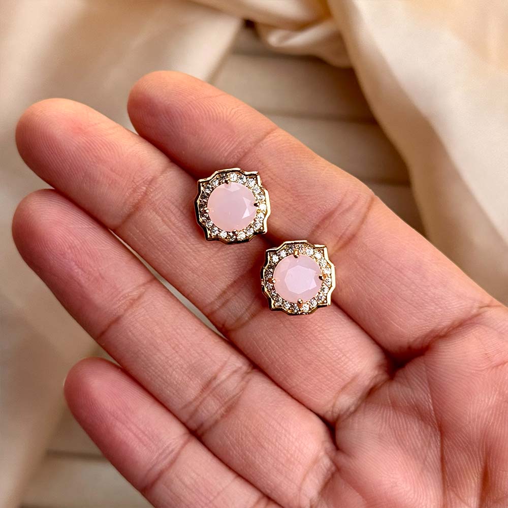 Asha Studs (Golden Pink)