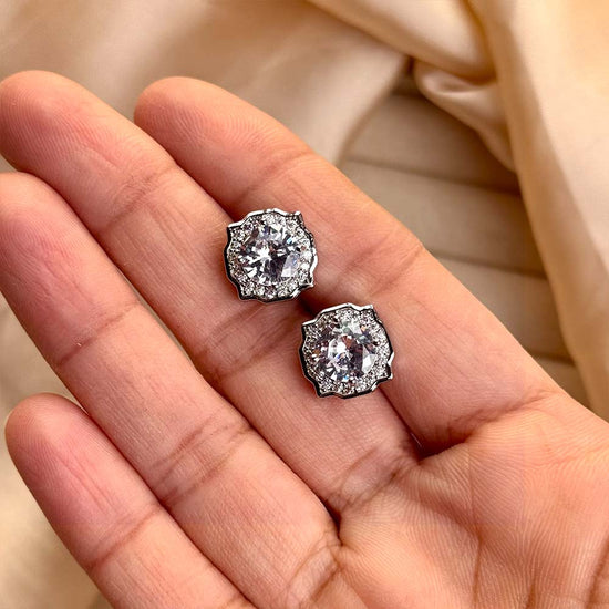 Asha Studs (Silver Crystal)