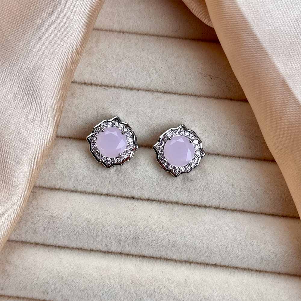 Asha Studs (Silver Pink)