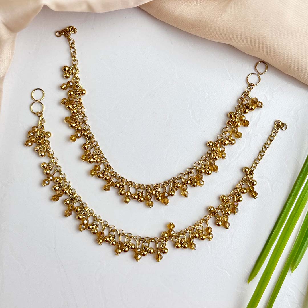 Beaded Anklet (Champagne)