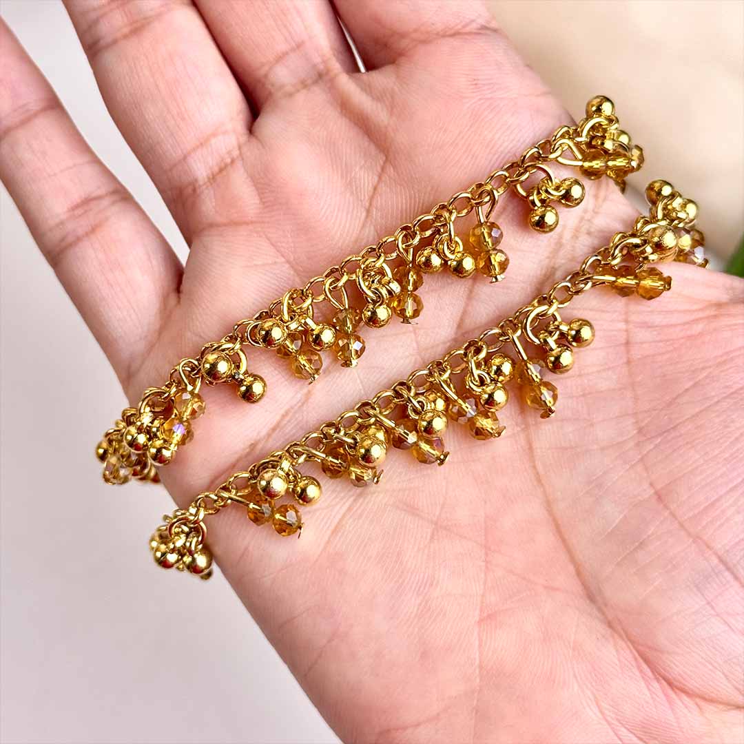 Beaded Anklet (Champagne)