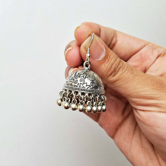 Ethnic Silver Jhumkay