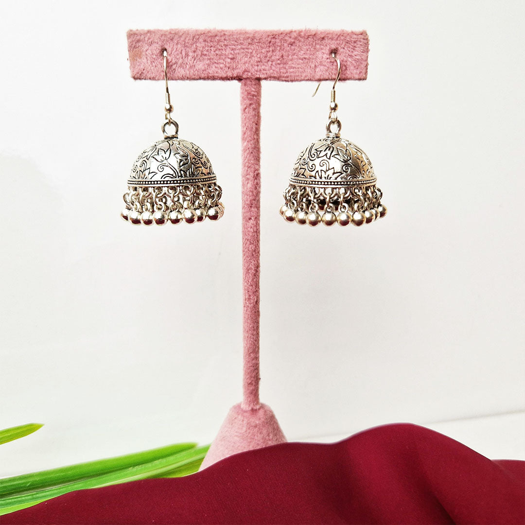 Ethnic Silver Jhumkay