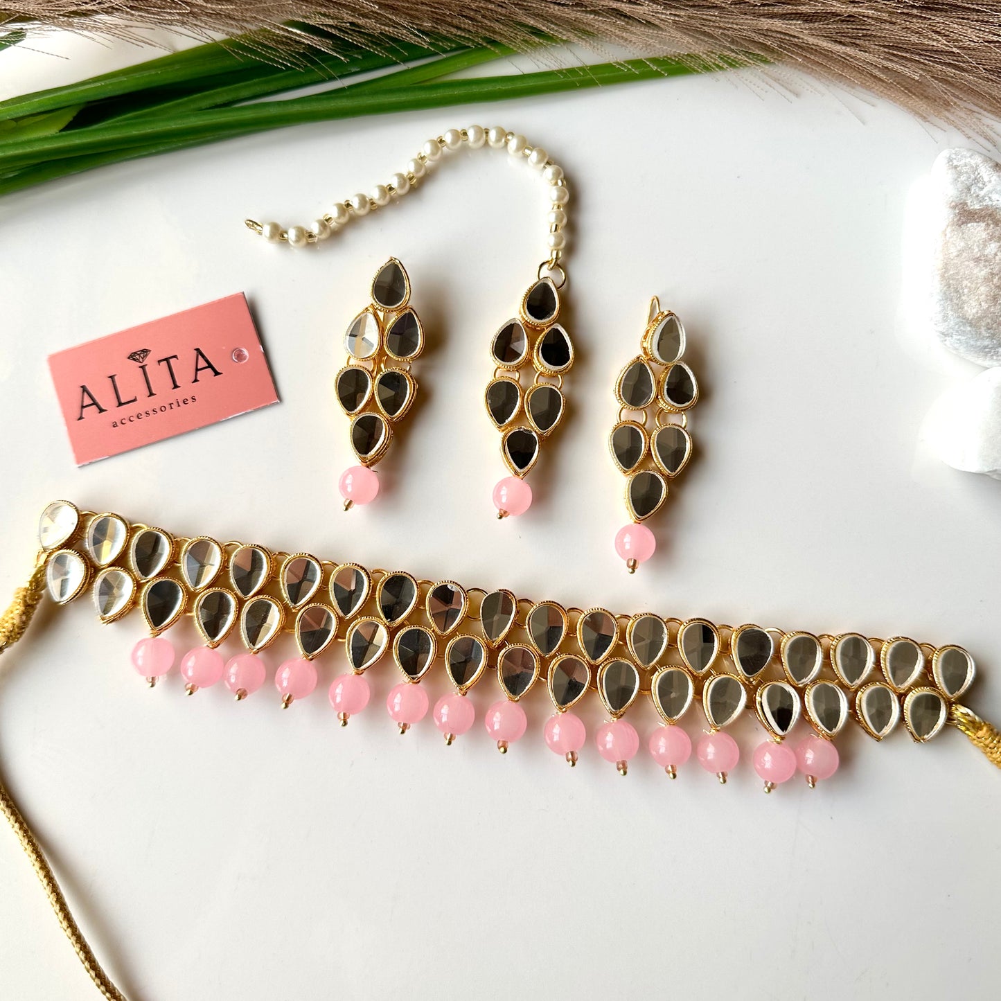 Kundan 2025 set pink