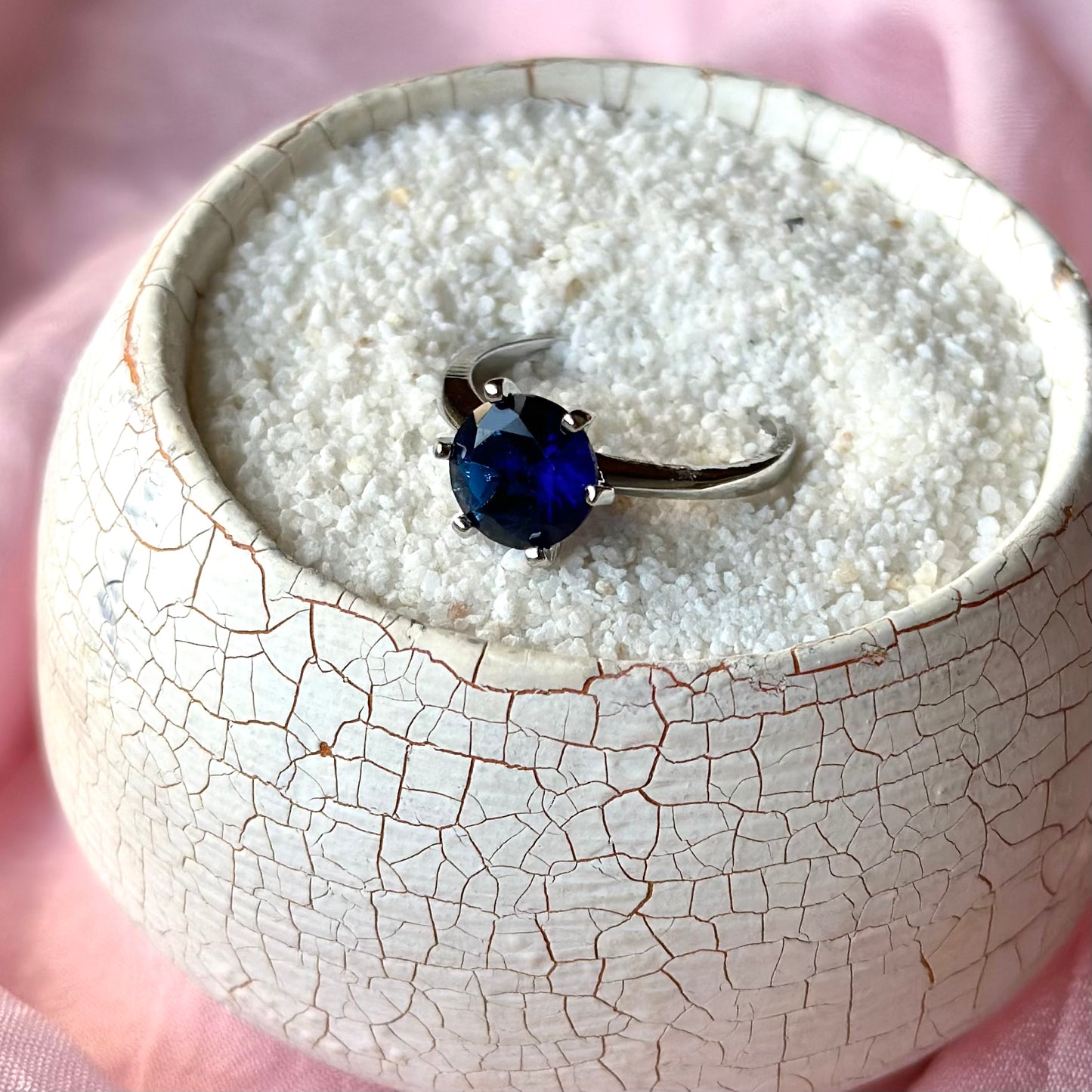 Single Stone Adjustable Ring (Blue)