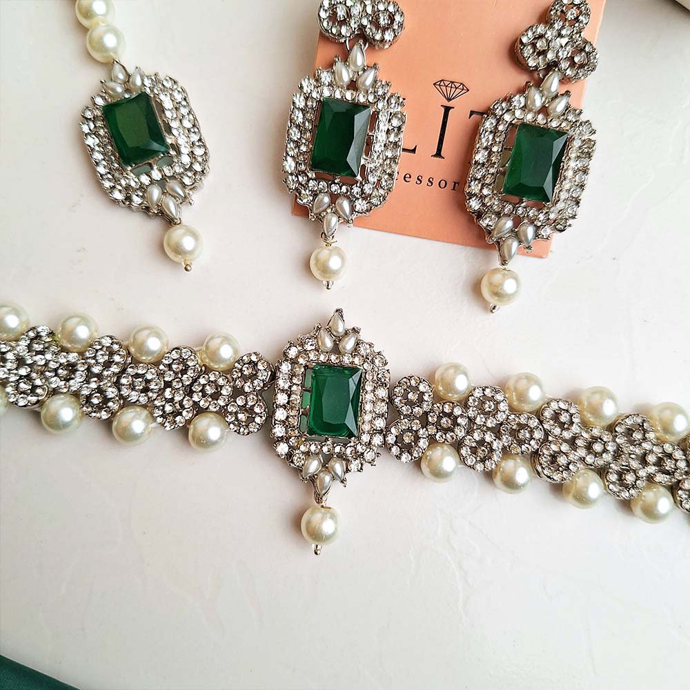 Nazneen Set (Silver Green)