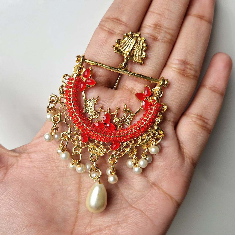 Peacock Earrings (Red)