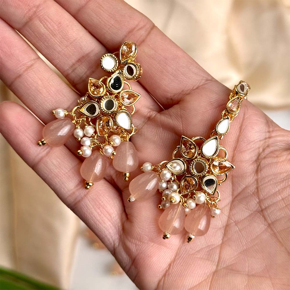 Priya Kundan Set (Beige)