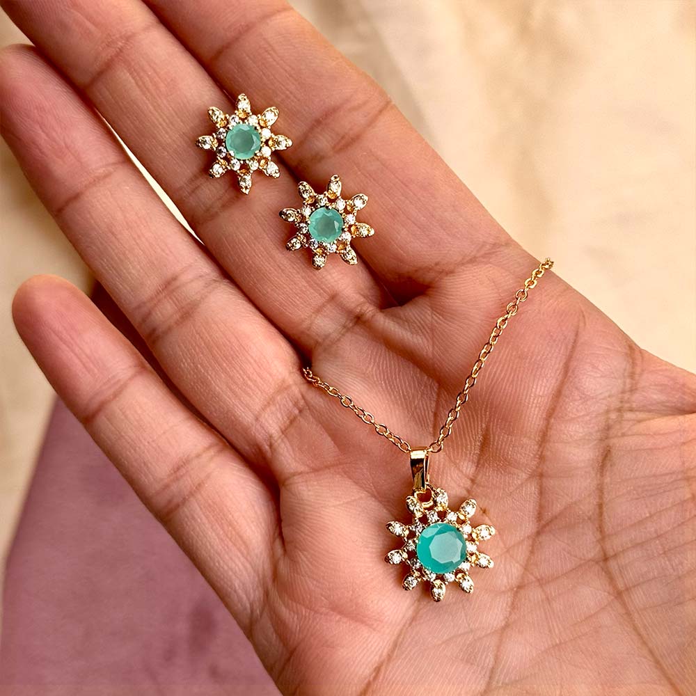 Rosia Pendant Set (Turquoise)