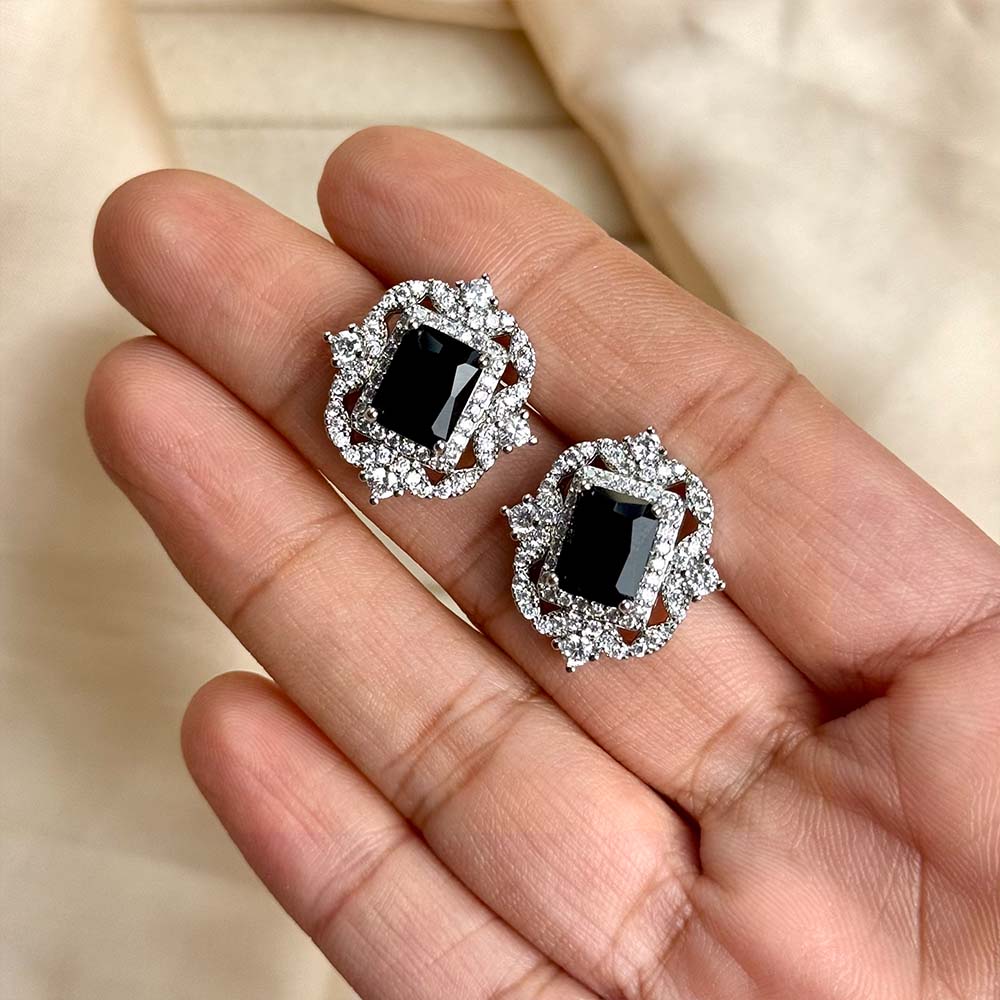 Ruya Studs (Silver Black)