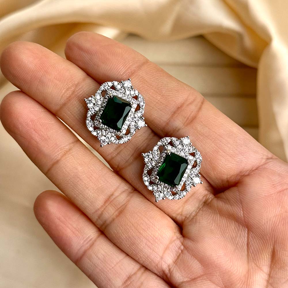 Ruya Studs (Silver Green)
