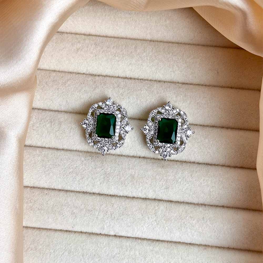 Ruya Studs (Silver Green)
