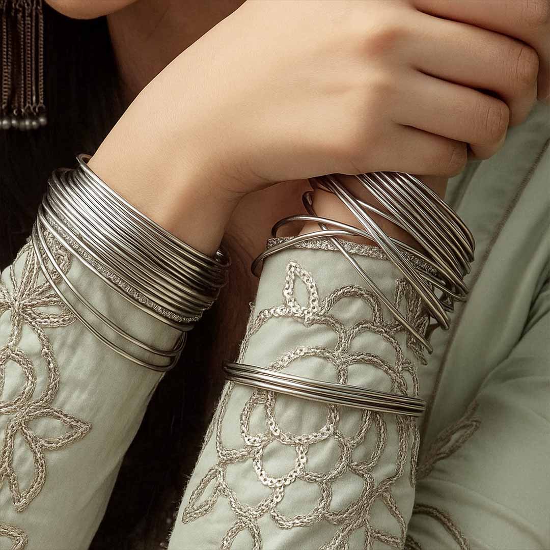 Silver Metal Bangles