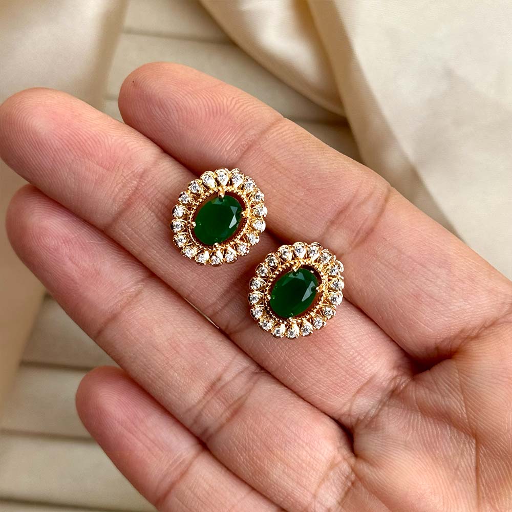 Zoey Studs (Golden Green)