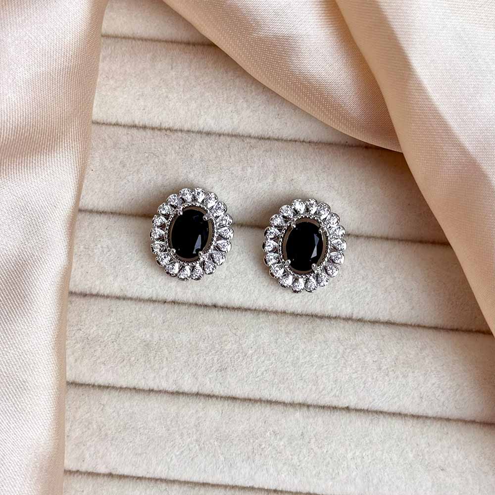 Zoey Studs (Silver Black)
