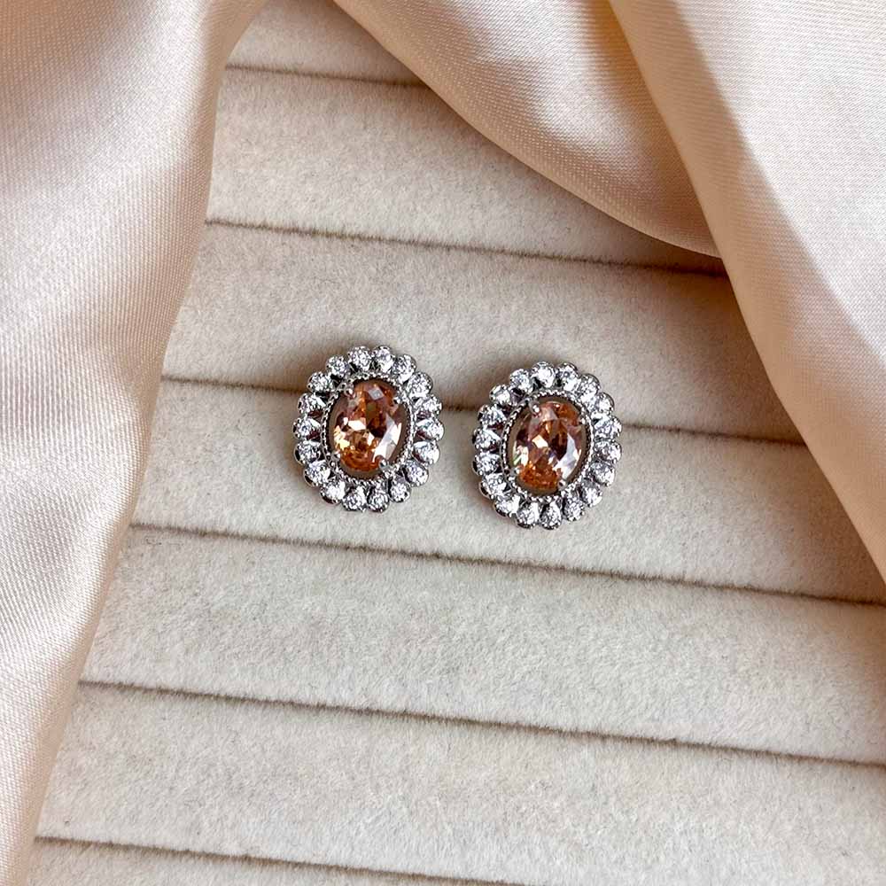 Zoey Studs (Silver Champagne)