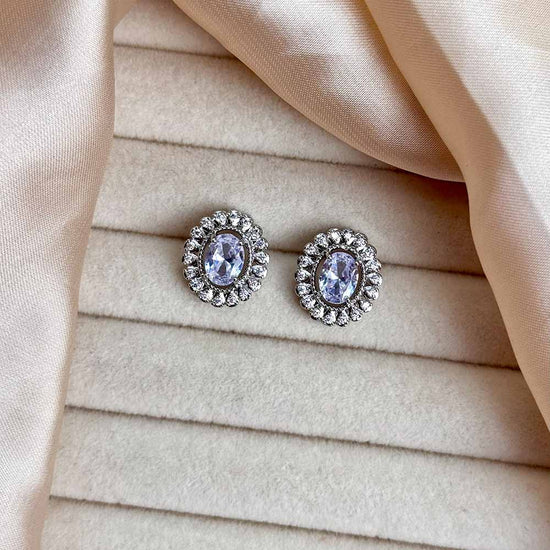 Zoey Studs (Silver Crystal)