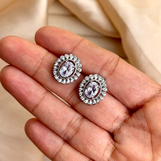 Zoey Studs (Silver Crystal)