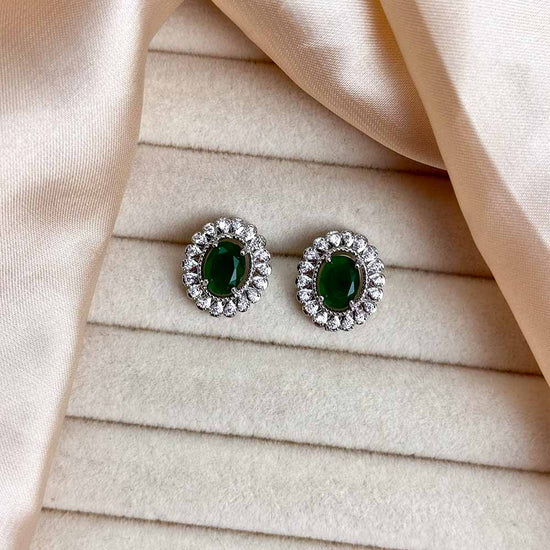 Zoey Studs (Silver Green)