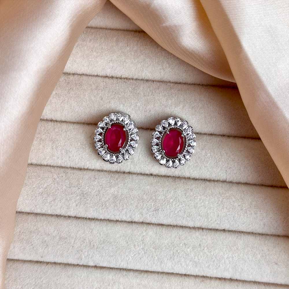 Zoey Studs (Silver Red)
