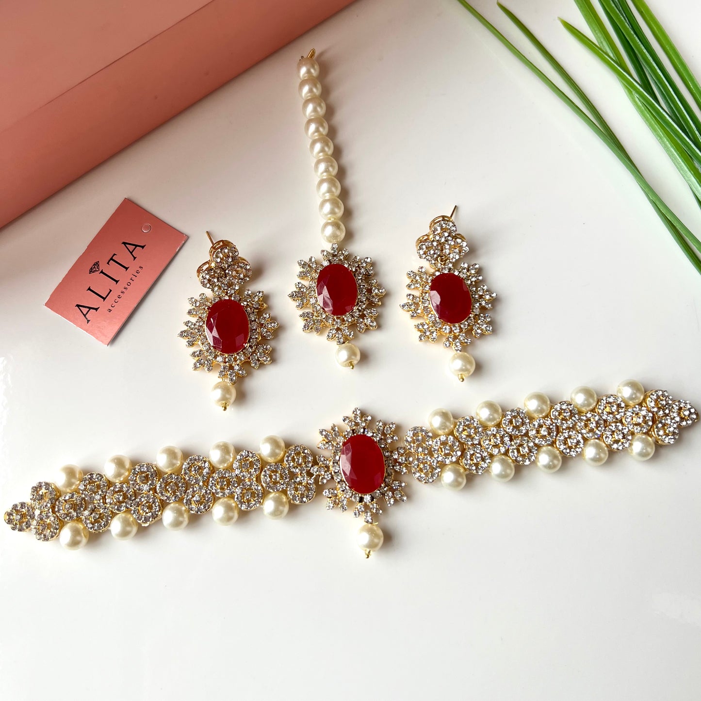 Gold 2025 red necklace