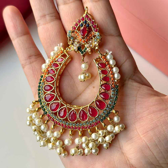 Naina Earrings (Ruby) - Alita Accessories