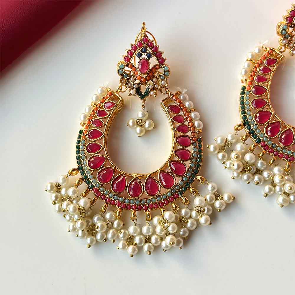 Naina Earrings (Ruby) - Alita Accessories