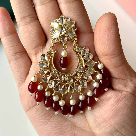 Load image into Gallery viewer, Preeto Earrings (Maroon) - Alita Accessories
