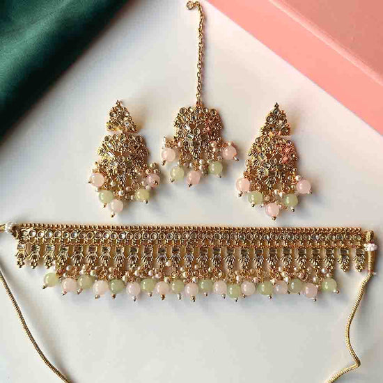 Load image into Gallery viewer, Roshni set (Mint Pink) - Alita Accessories
