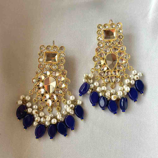 Load image into Gallery viewer, Taabya Earrings (Dark blue) - Alita Accessories
